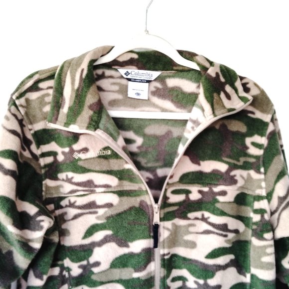 Columbia Camo Fleece Zip Up Youth Adult Size 18/20 - Picture 3 of 8